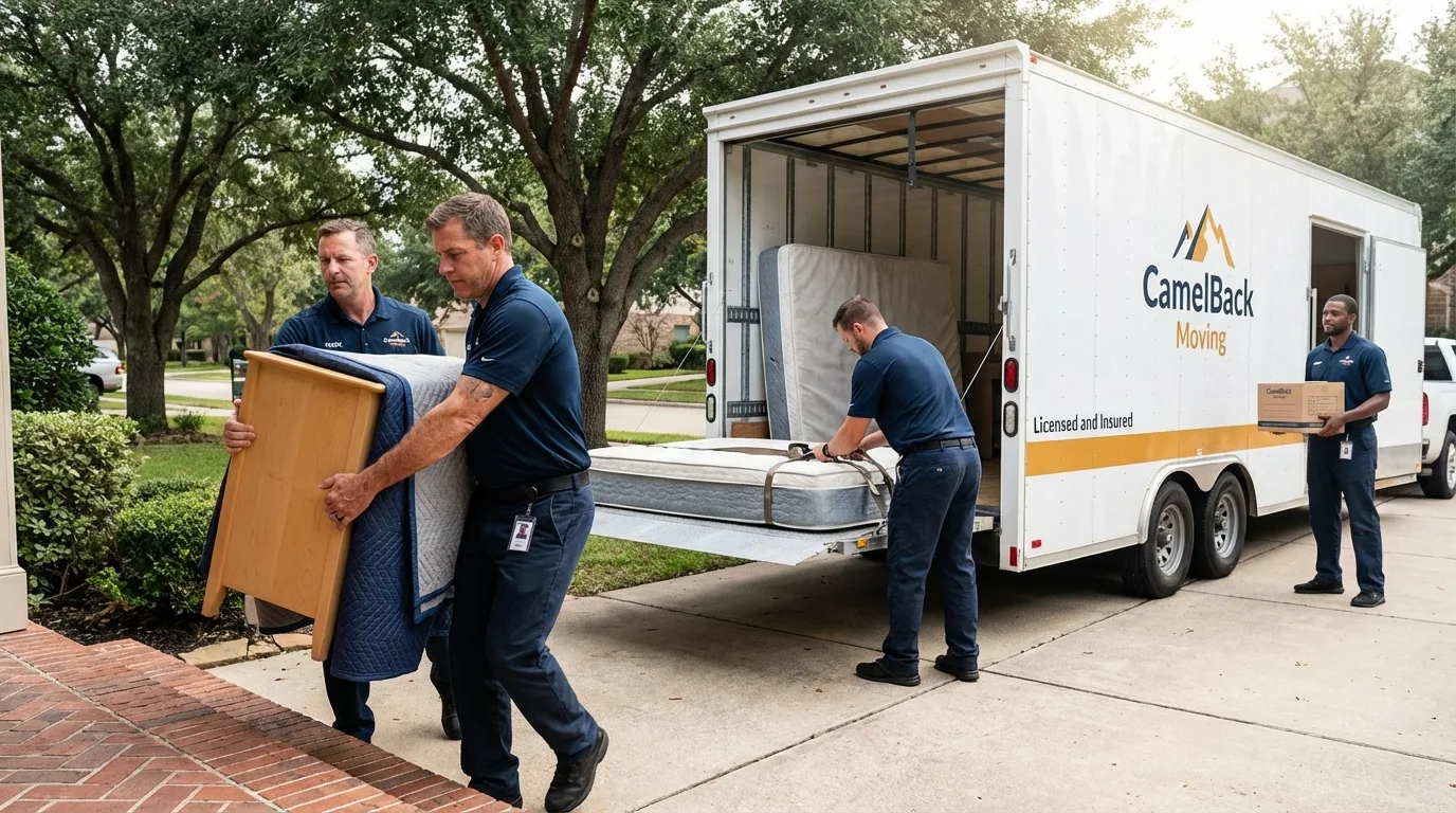 Crew loading residential truck for cross-state move from Temple, GA